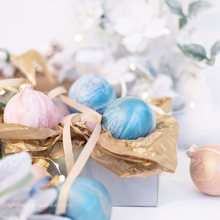 Pour Paint Technique on Ornaments