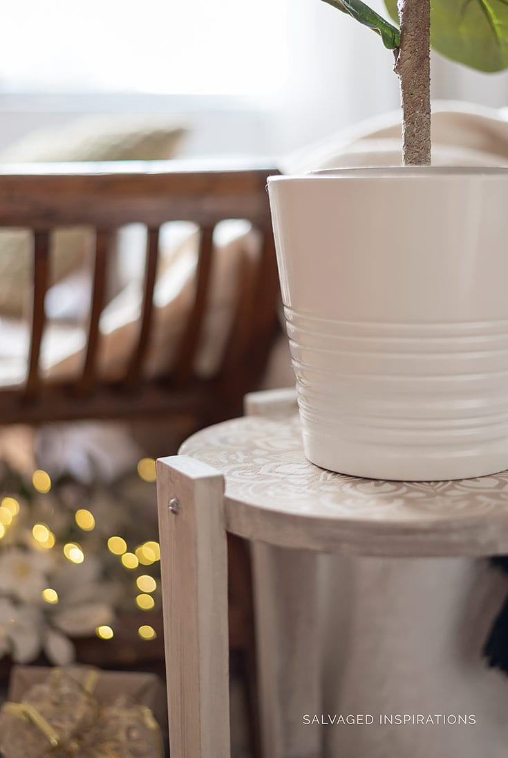 White Wood Stain on Wood Stand