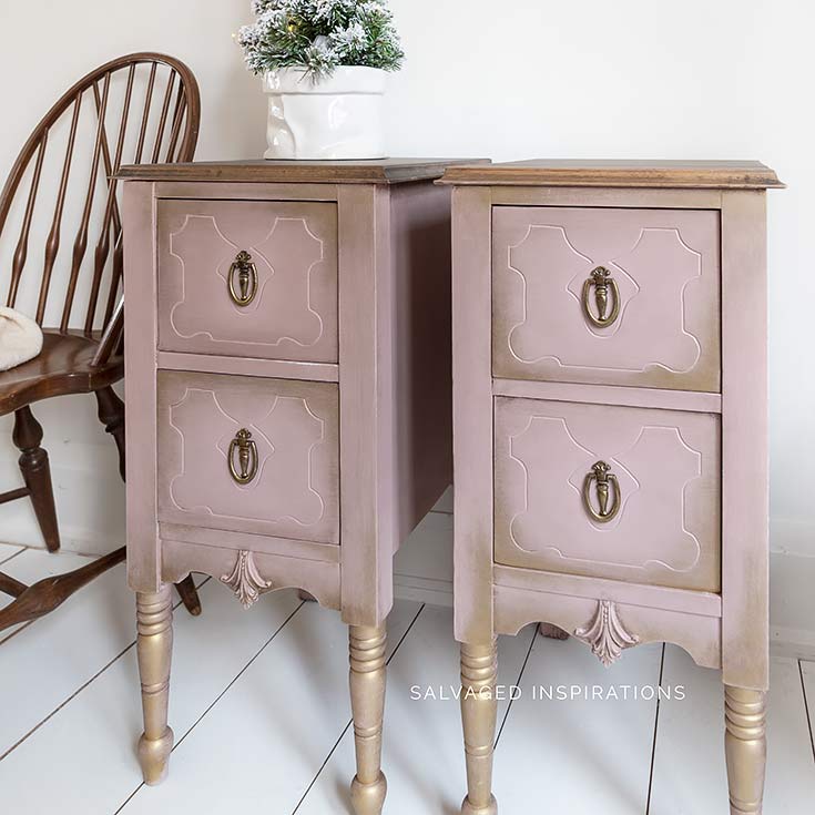 Desk Turned Painted Nightstands