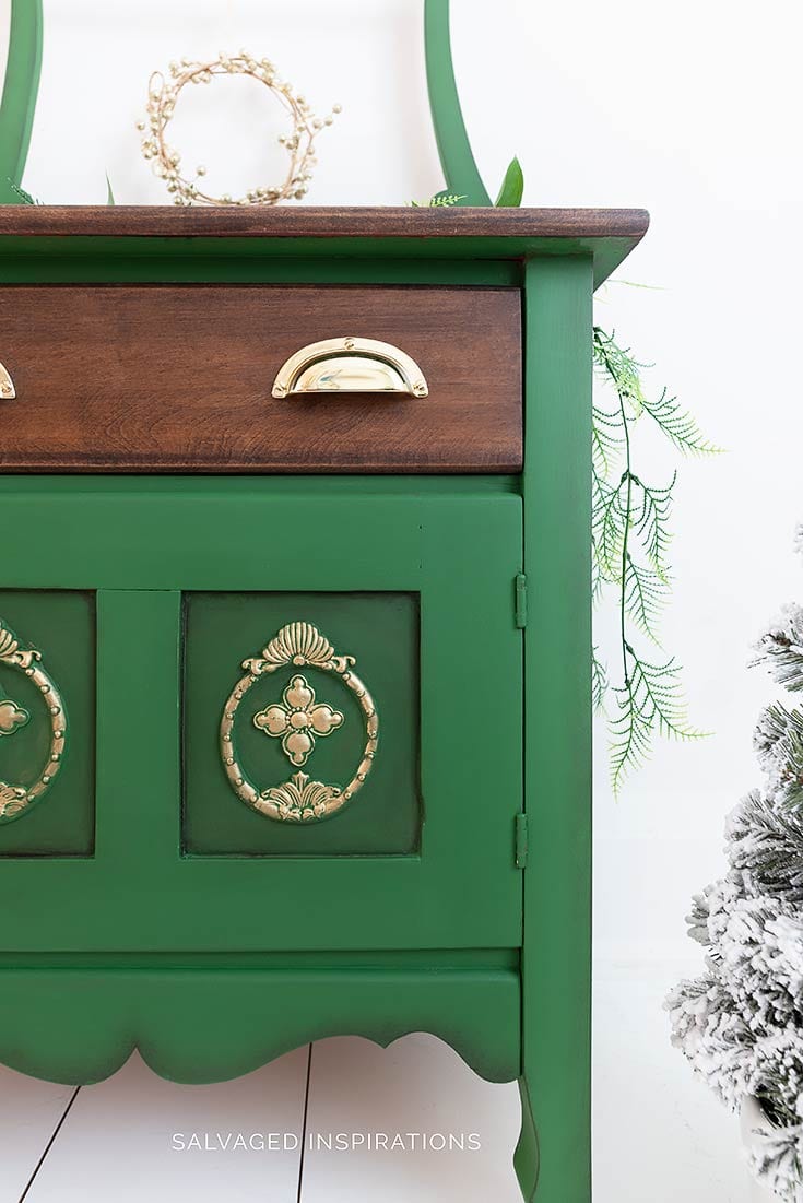 Evergreen Painted Vintage Washstand