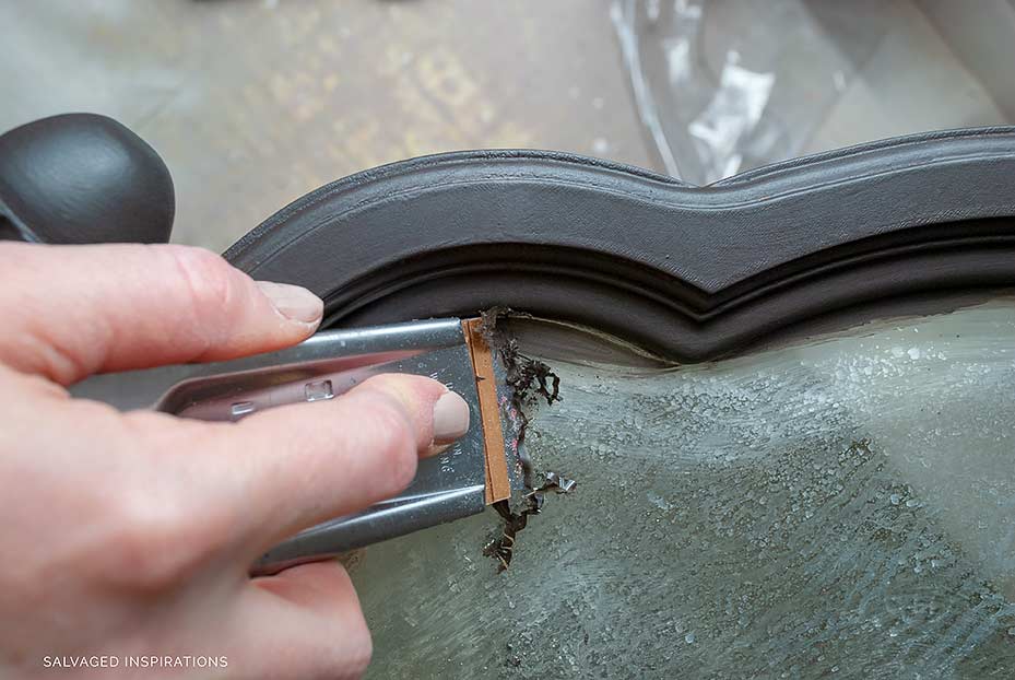 Removing Paint From Mirror w Scraper Blade