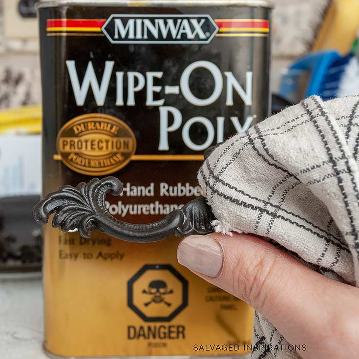 Topcoating Hardware w Minwax WipeOn Poly