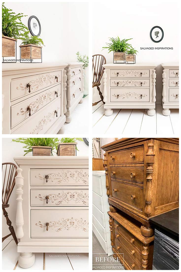 Raised Stencil Before and After Collage