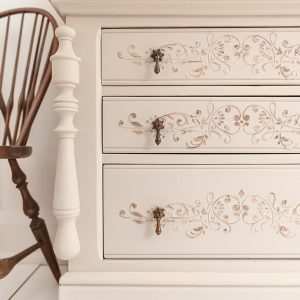 Textured Stenciled Nightstand