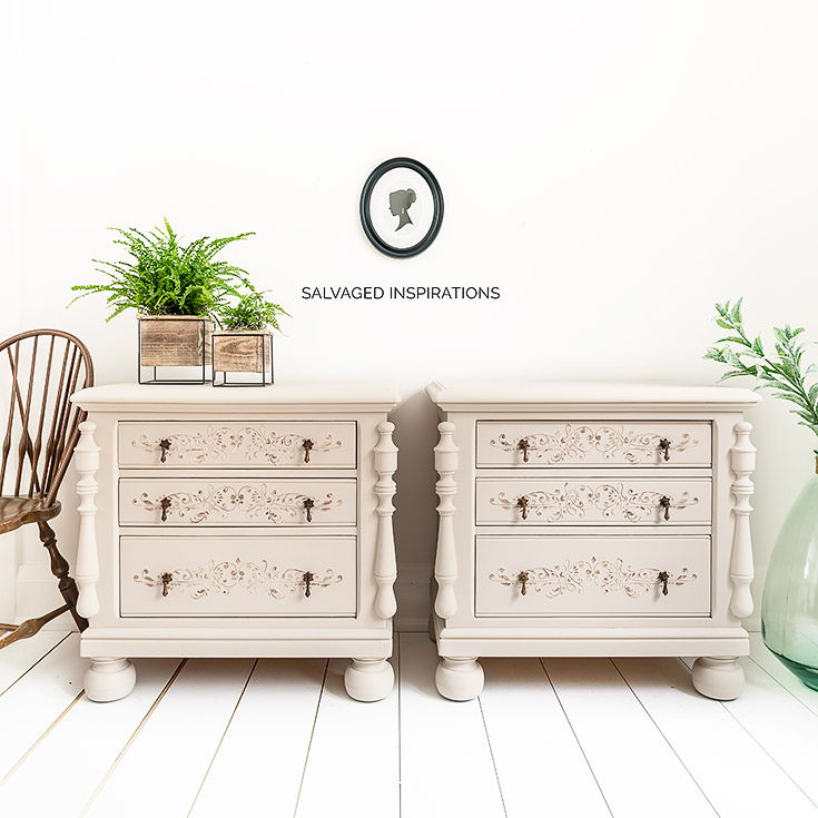 Textured Stenciled Nightstands