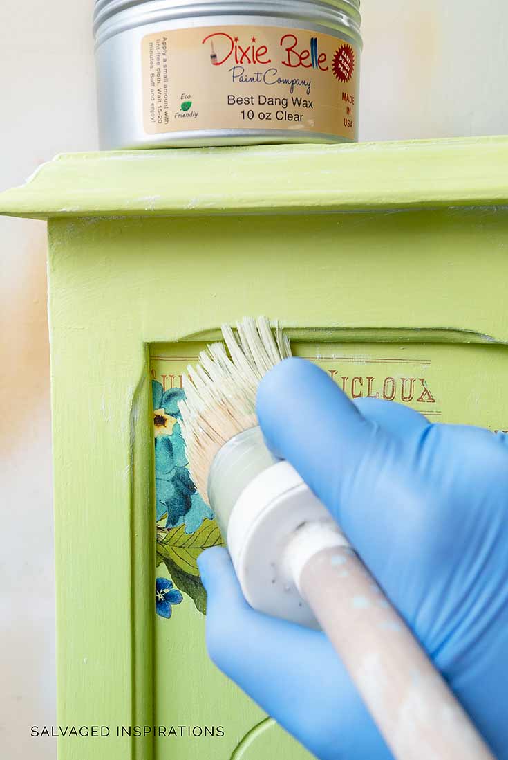 Topcoating China Cabinet Transfer w Clear Wax