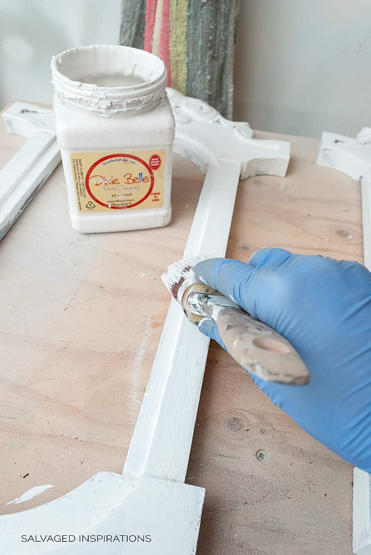 Painting DIY Frames in Dixie Belle Fluff