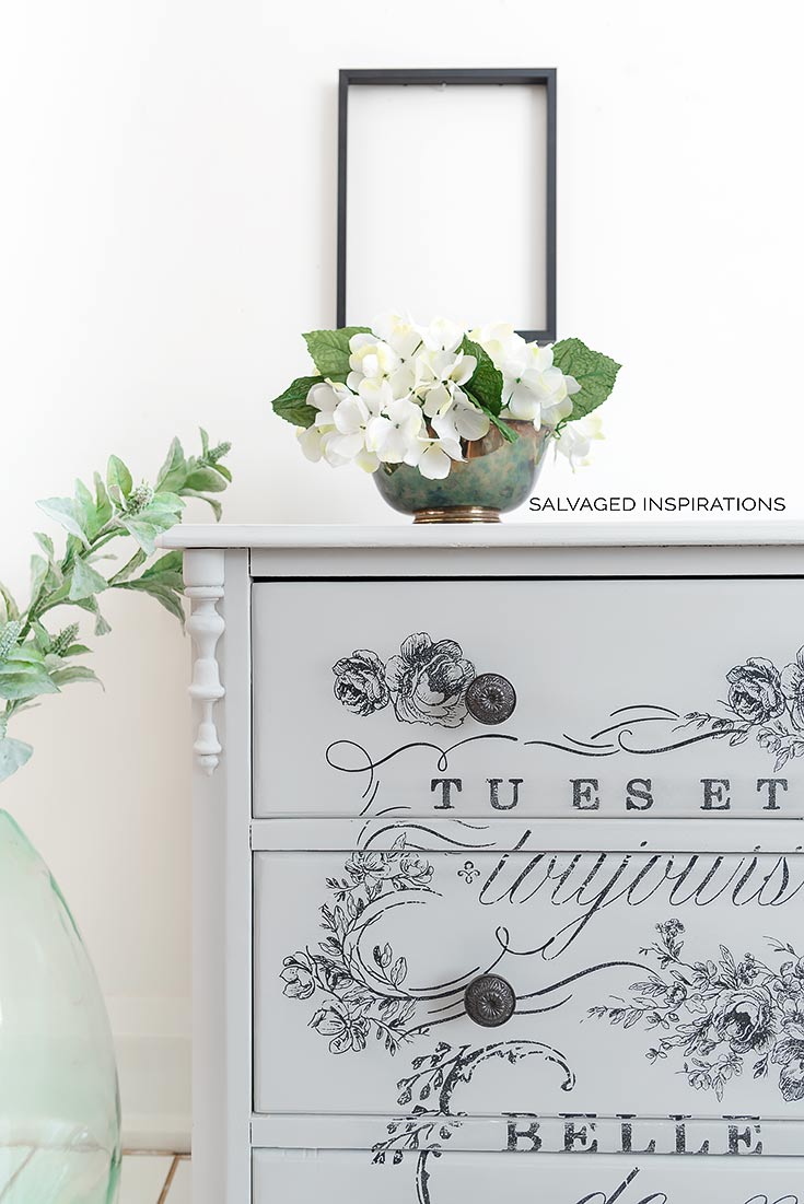 Repainted Dresser w Redesign w Prima Transfer