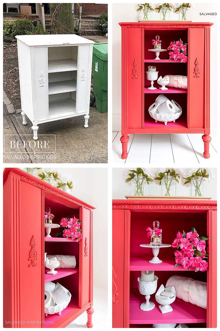 Salvaged Stereo Cabinet before and after