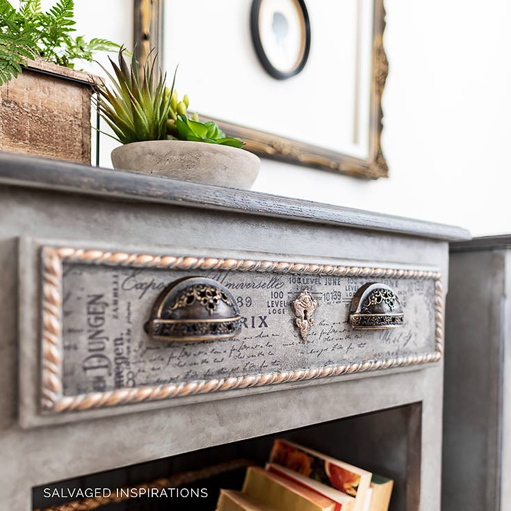 Side View Of Decoupaged Nightstands IG