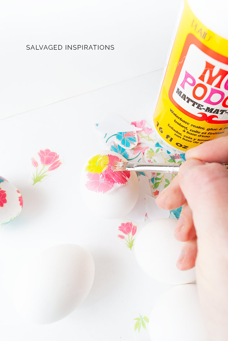 Applying Decoupage To Easter Eggs