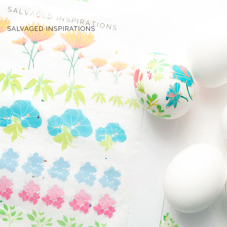 Decoupage Floral Tissue Easter Eggs