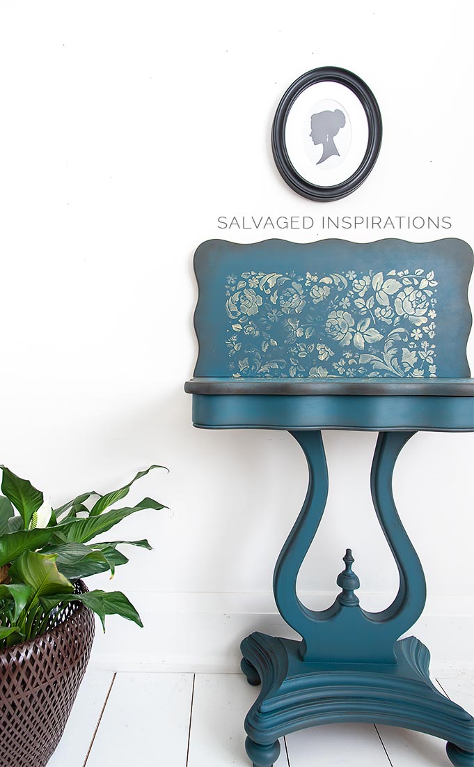 Spin and Flip Table w Rose Stencil