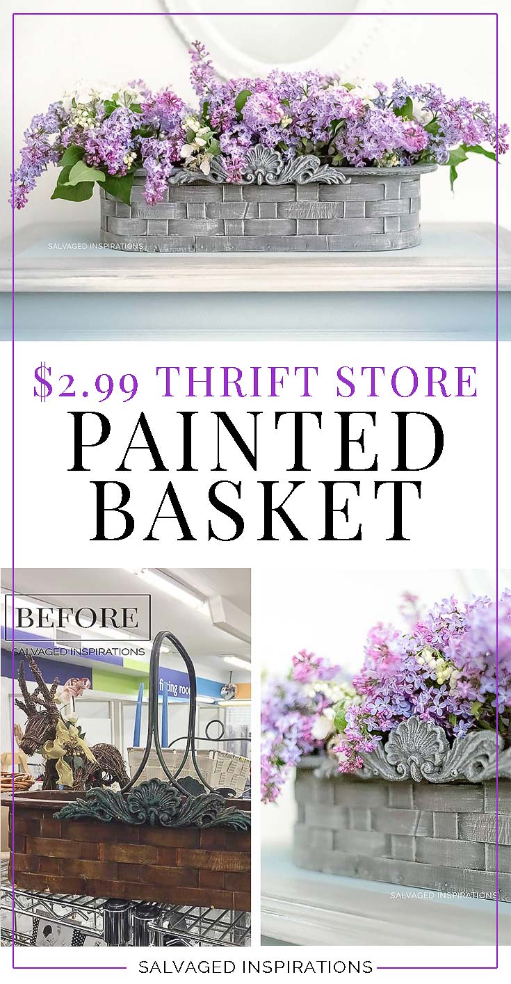 $3 Thrift Store Painted Basket PIN