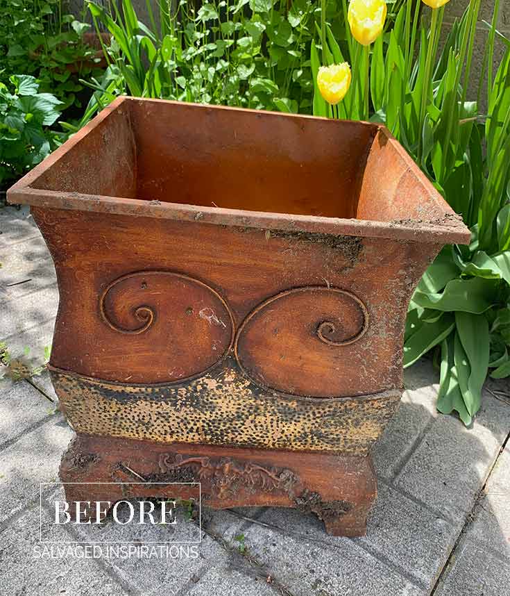 Metal Planter Before