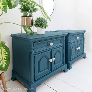 Side View of Thrift Night Tables Painted w Antebellum IG