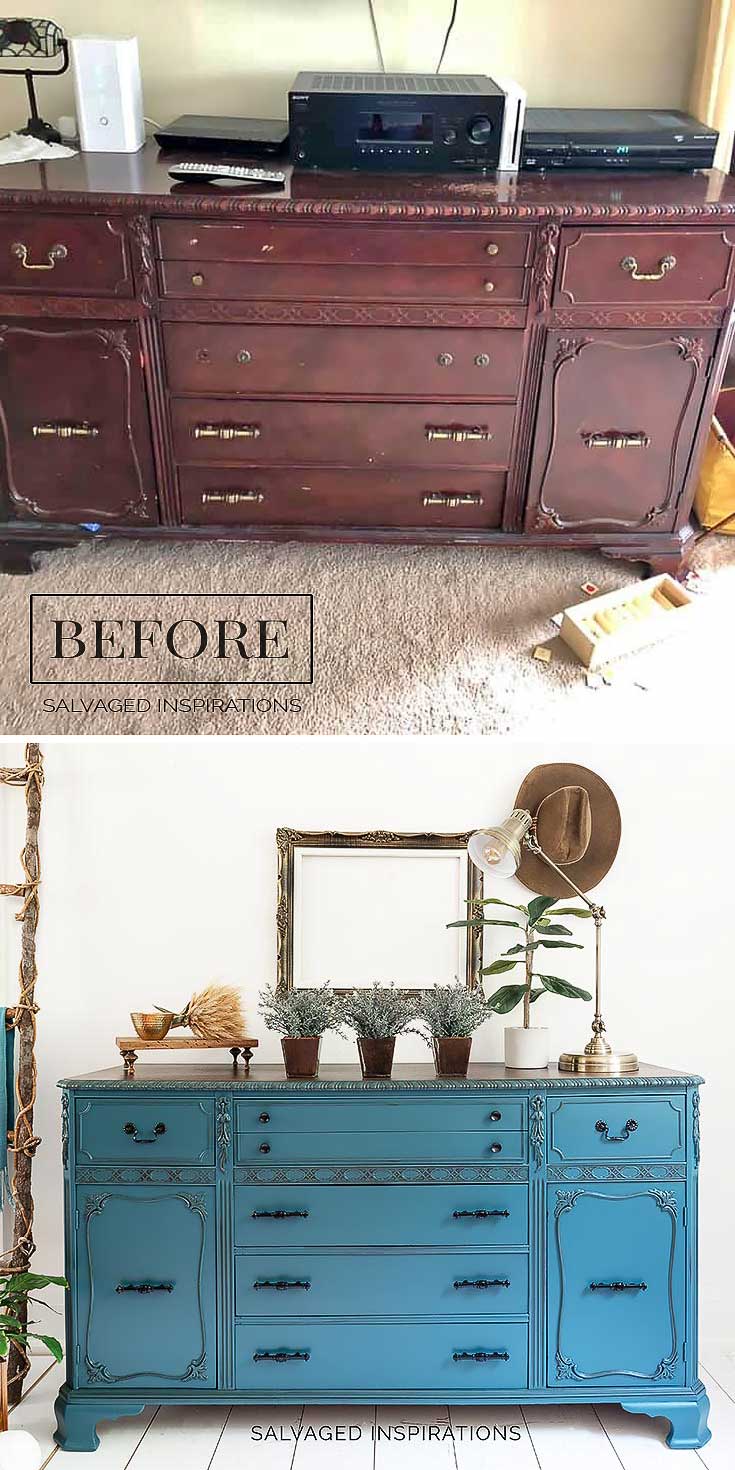 Buffet Before and After Paint and Glaze