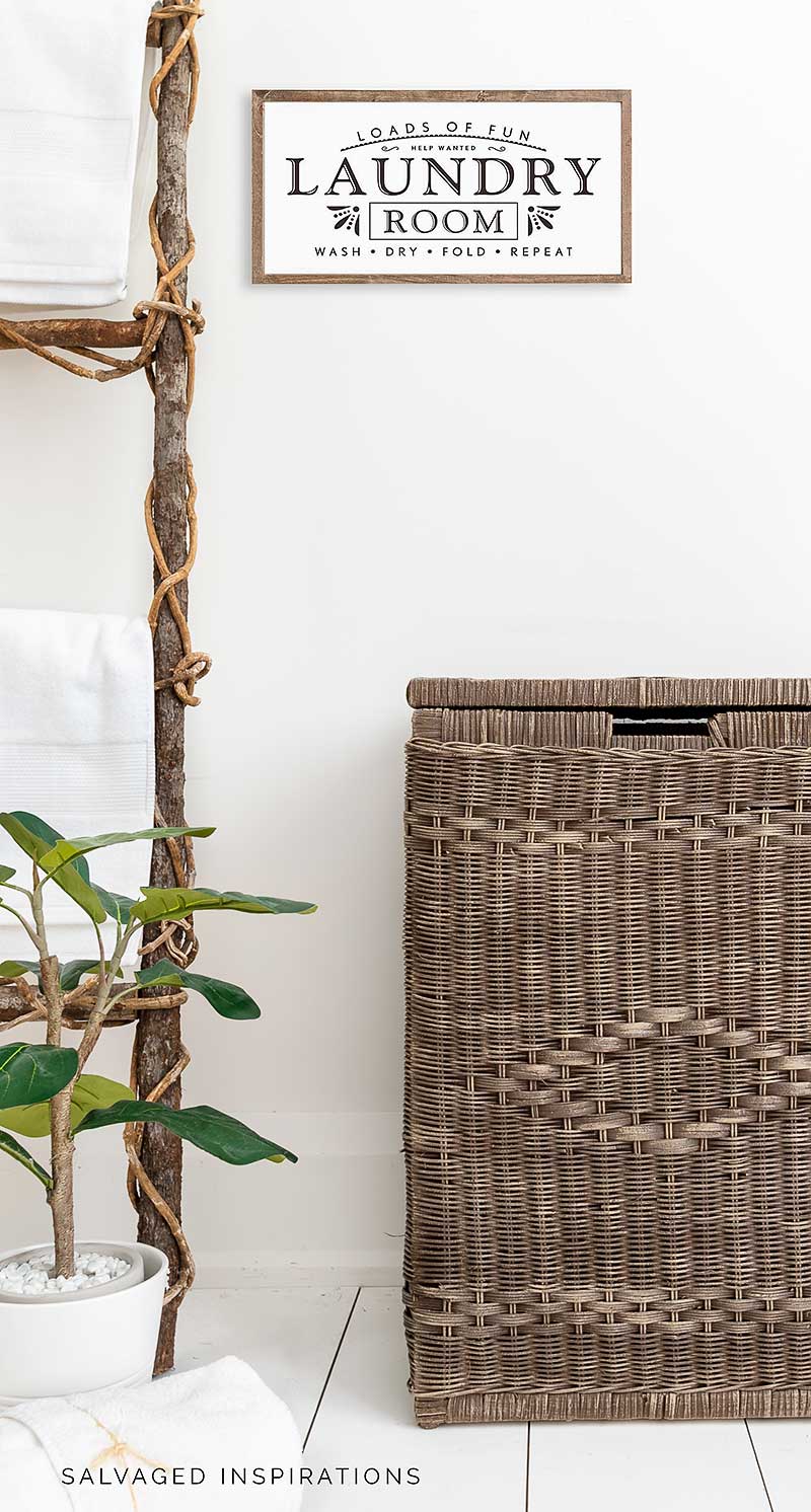 Painted Wicker Laundry Hamper