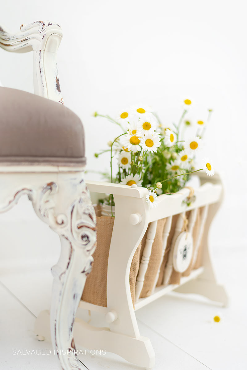 Painted Wood Magazine Rack