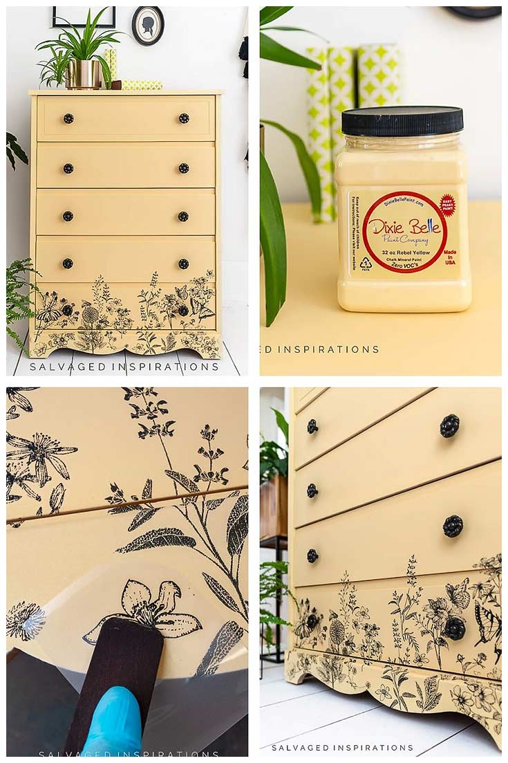 Rebel Yellow Painted Dresser - Salvaged Inspirations