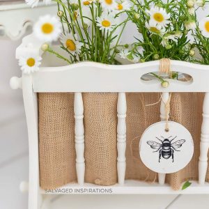 Repurposed Wood Magazine Rack w Flowers IG