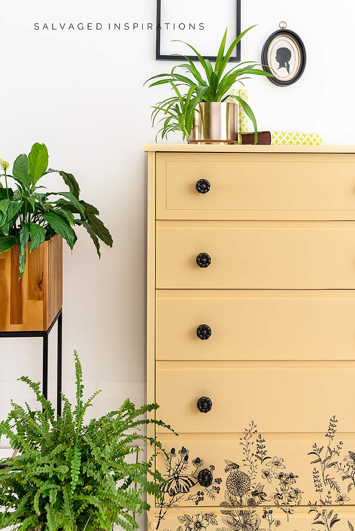 Side View of Spring Meadow Painted Dresser