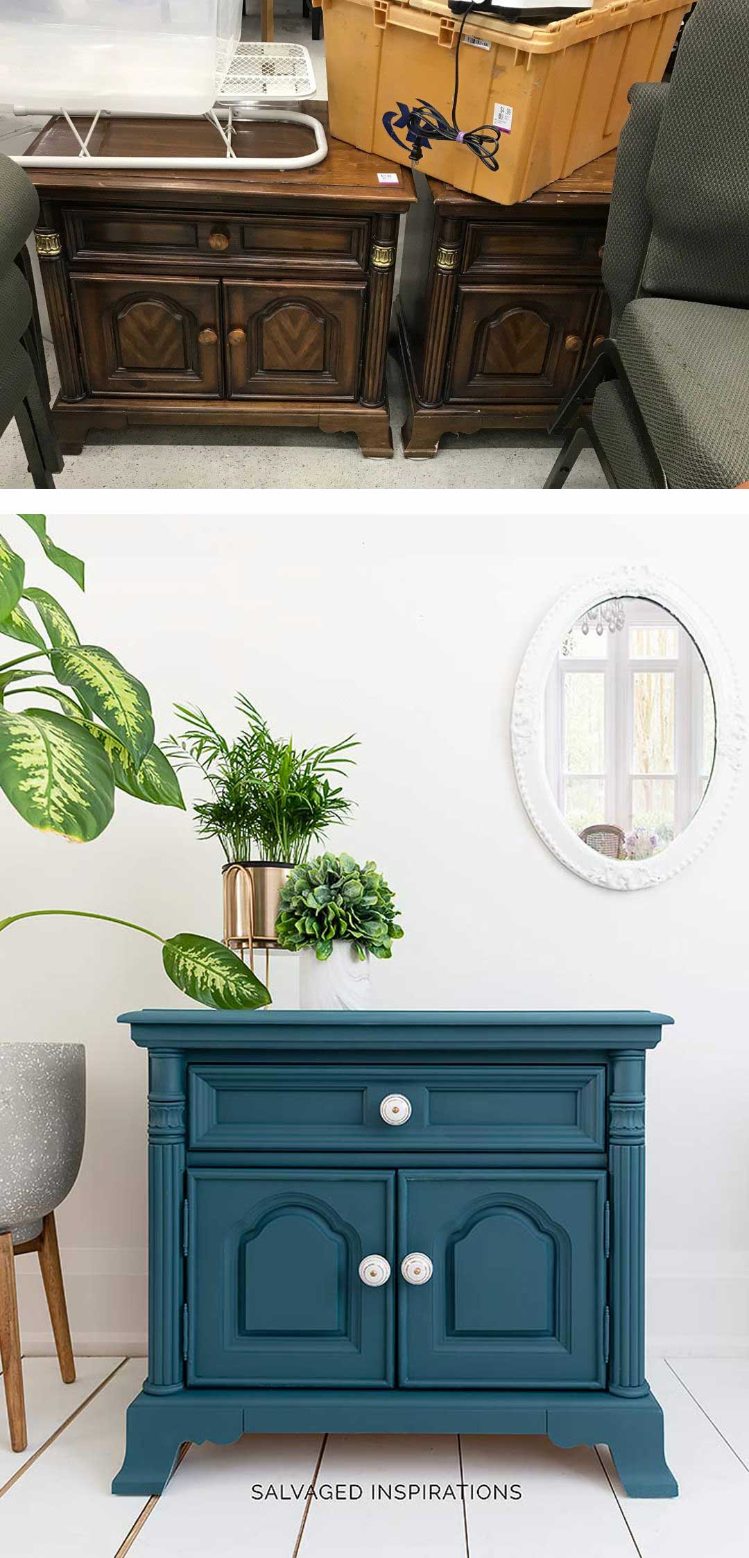 Thrift Store Night Tables Before and After