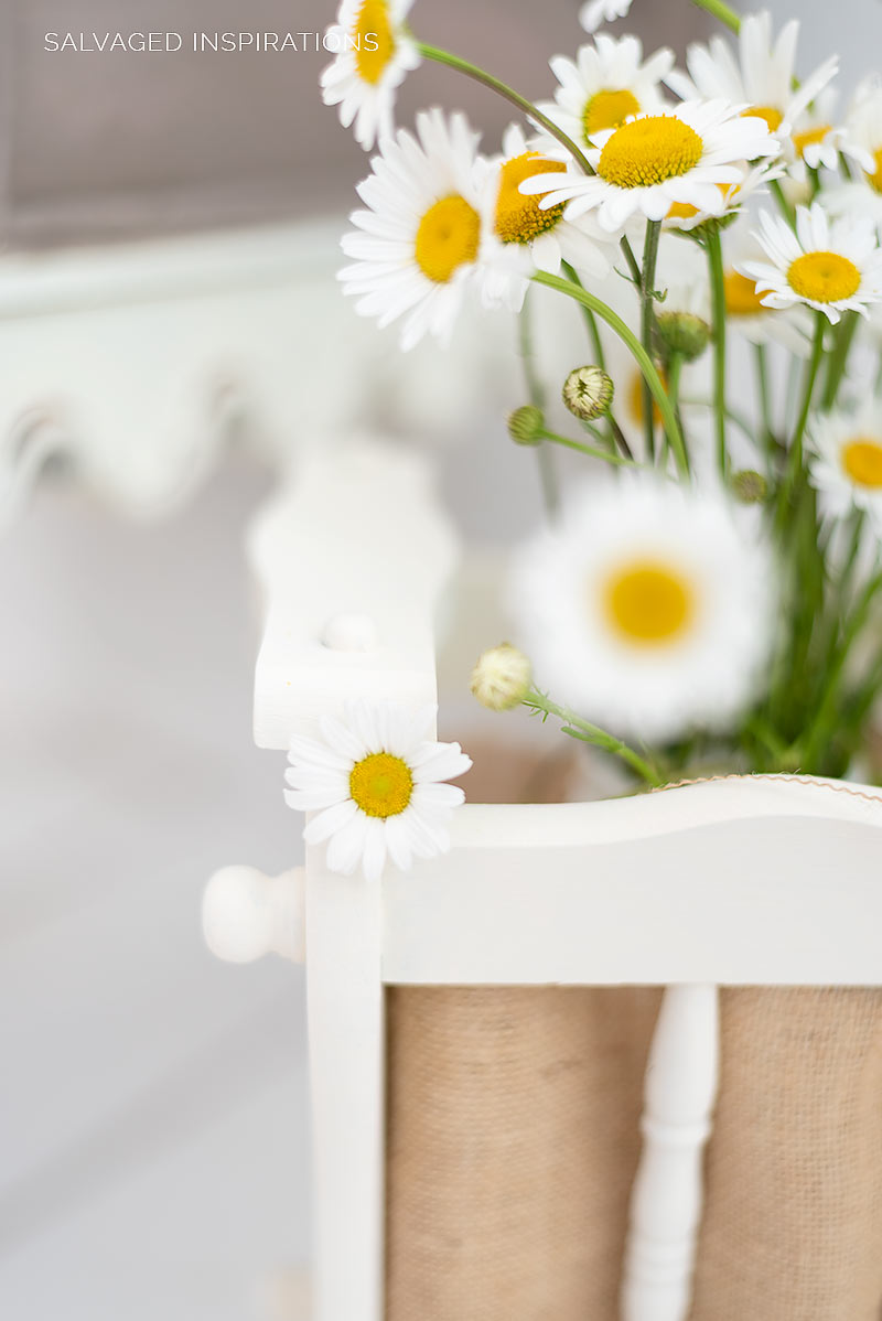 Wild Daisys in Repurposed Magazine Rack