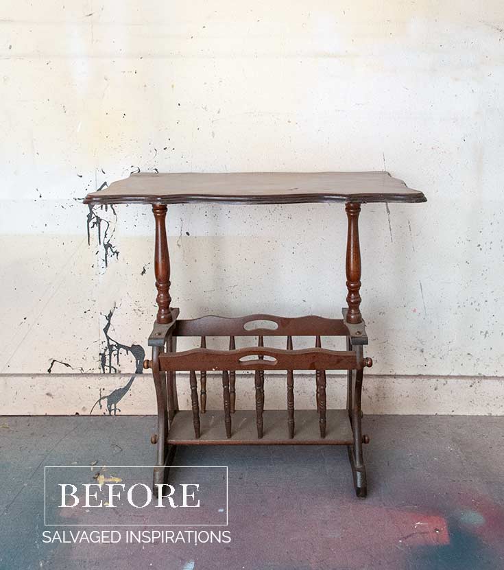 Wooden Magazine Rack Table Before