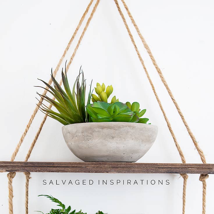 DIY Hanging Rope Shelf IG