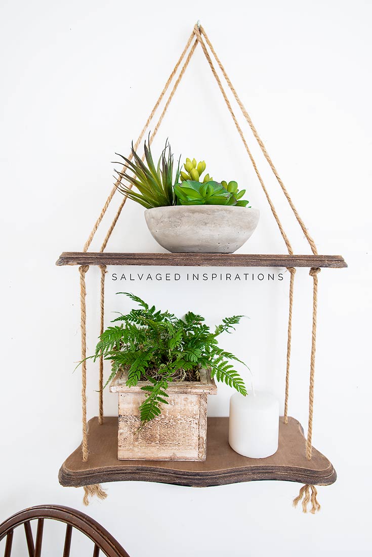 DIY Hanging Rope Shelf