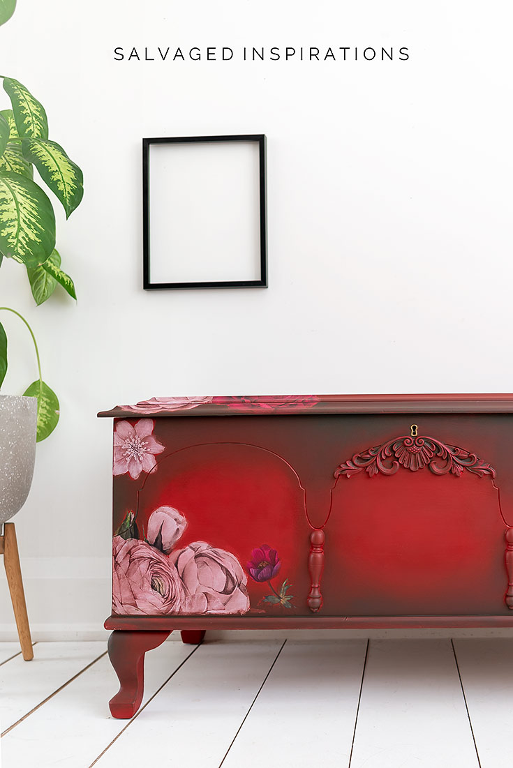 Painted Floral Cedar Chest