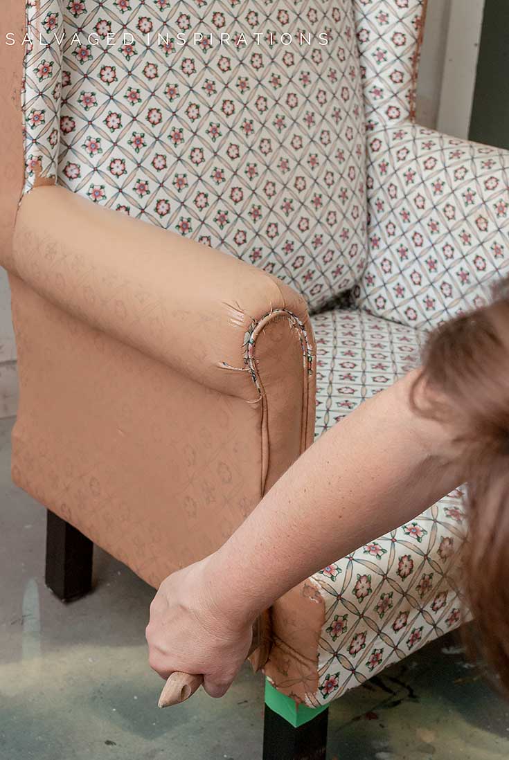 Painting Base Coat on Fabric Chair