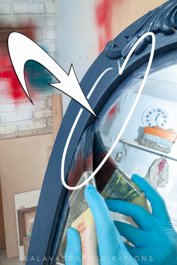 Painting Framed Mirror by Overlapping Paint