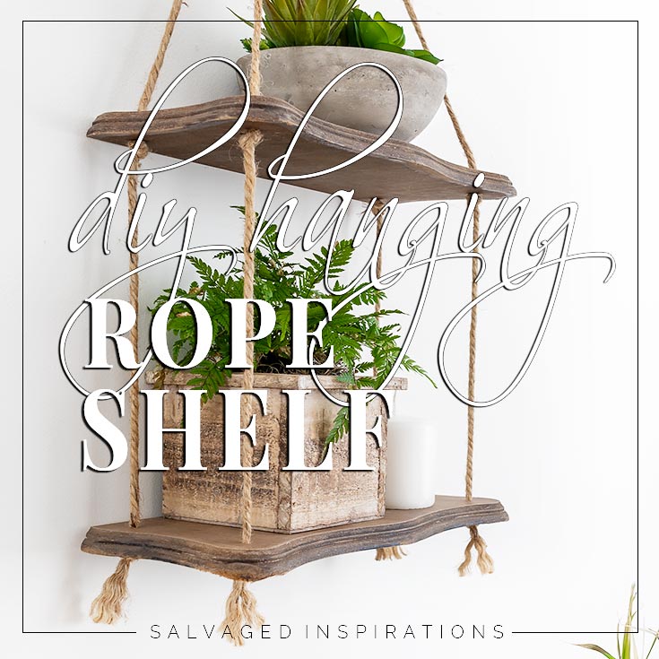 Side View of DIY Hanging Rope Shelf txt