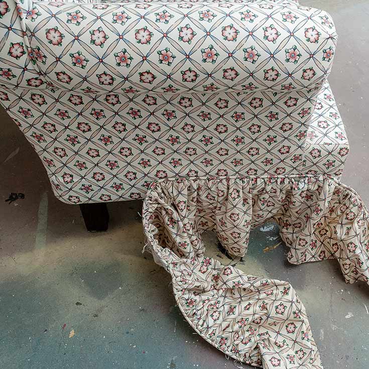 Taking Off Upholstered Chair Skirt