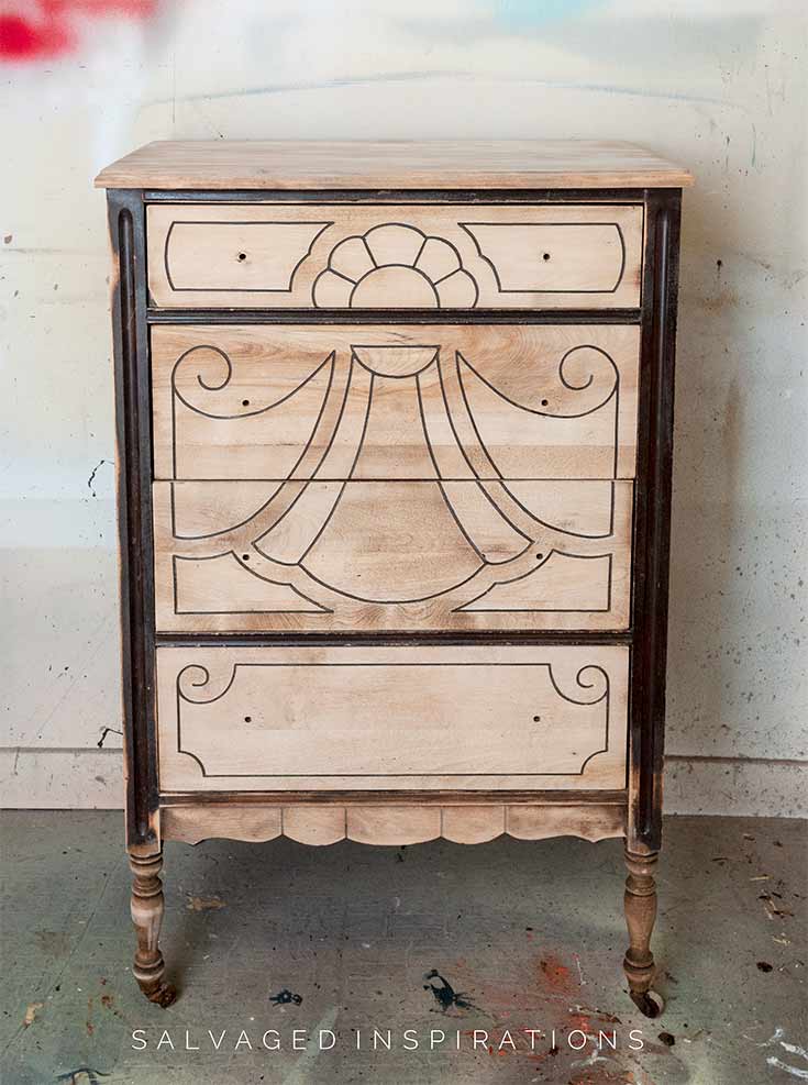 Bleached Wood Dresser In Progress