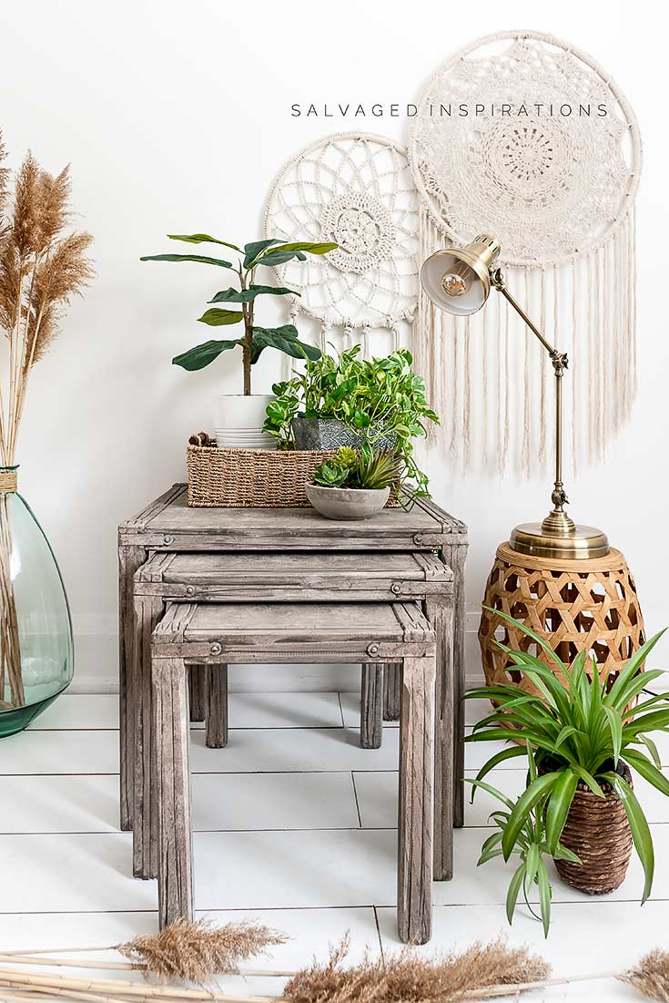 Driftwood Painted Nesting Tables