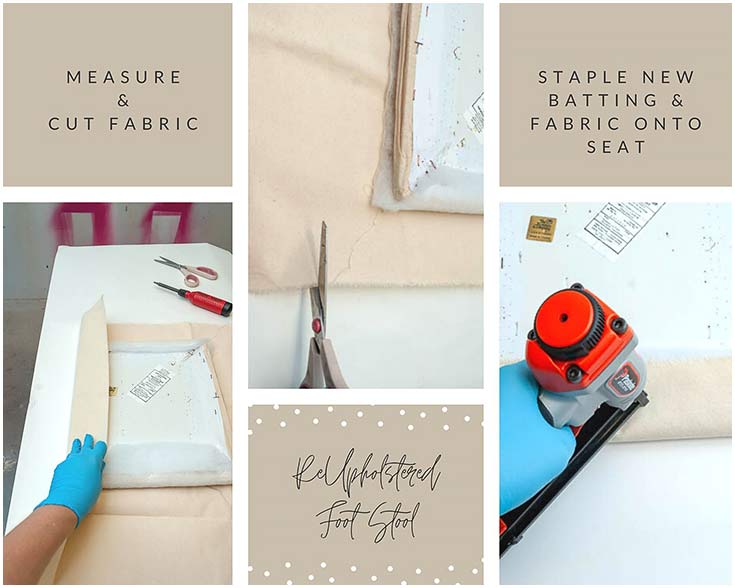 ReUpholstered Foot Stool Steps