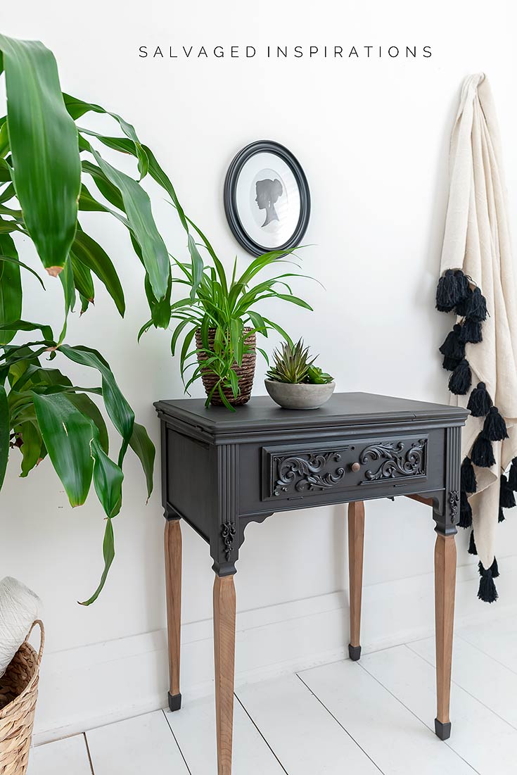 Side View of Painted Sewing Cabinet 1