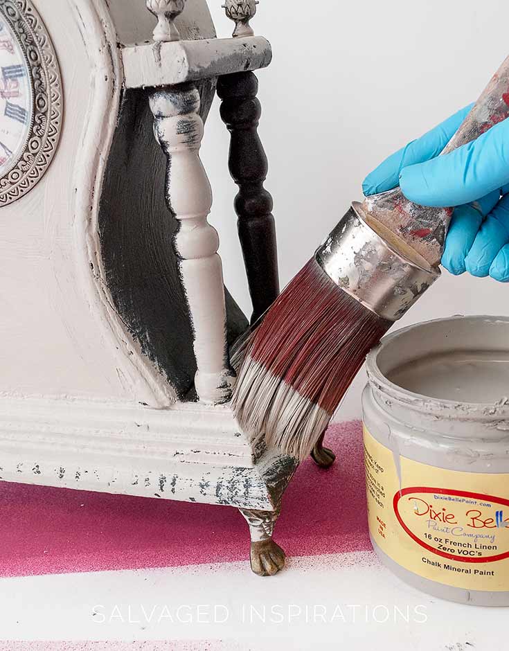 Painting Clock w French Linen