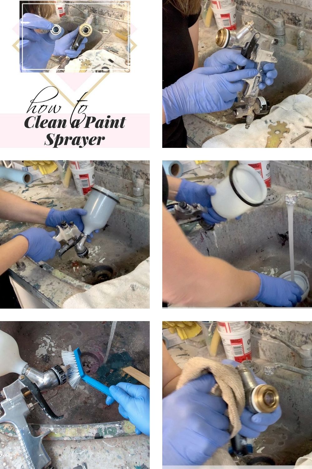 Cleaning Spray Gun Collage