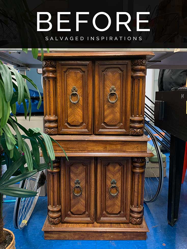 Dated-Nightstands-in-Thrift Store-Before