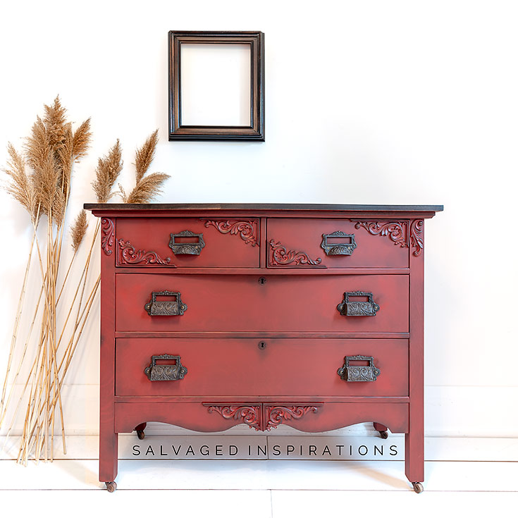 Dixie Belles Rustic Red Paint IG _ Dresser Makeover