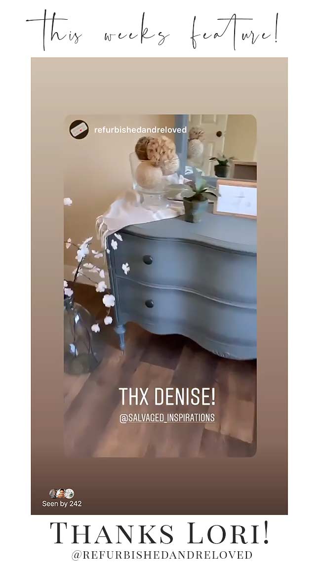 IG Story Feature Refurbished and Reloved on Salvaged Inspirations