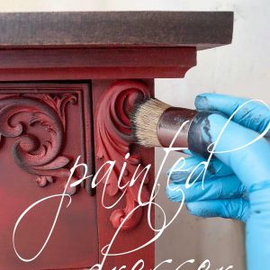 Rustic Red Painted Dresser