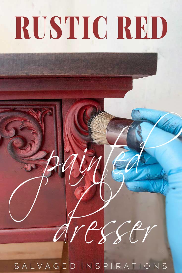 Rustic Red Painted Dresser