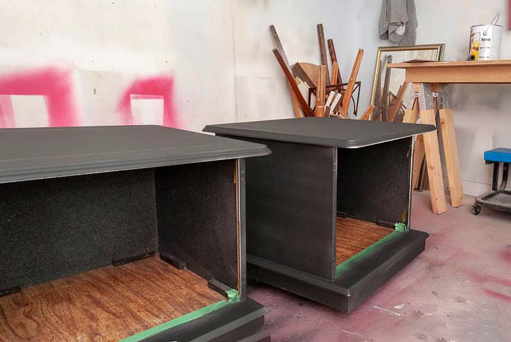 Spraying Tables w Caviar Paint