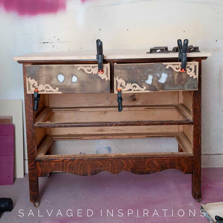 WoodUbend Clamped On Dresser