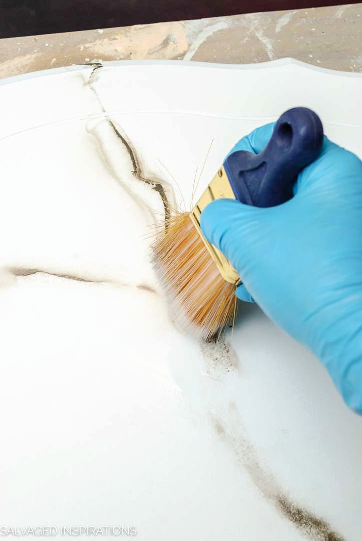 Brushing out Painted Marble Veins